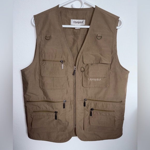 Men's Multiple Pockets Outdoor Fishing Vest Retro Durable Work - Picture 4 of 17
